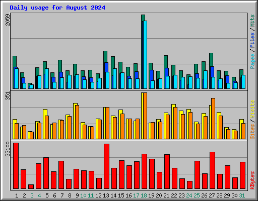 Daily usage for August 2024