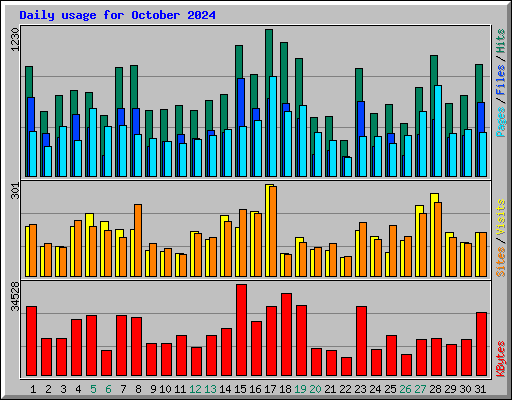 Daily usage for October 2024
