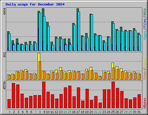 Daily usage for December 2024