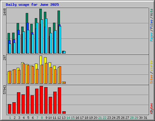 Daily usage for June 2025