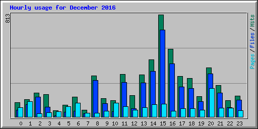 Hourly usage for December 2016