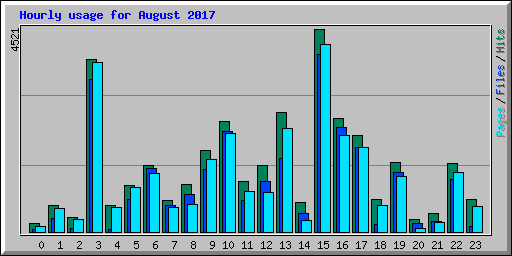 Hourly usage for August 2017