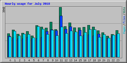 Hourly usage for July 2018