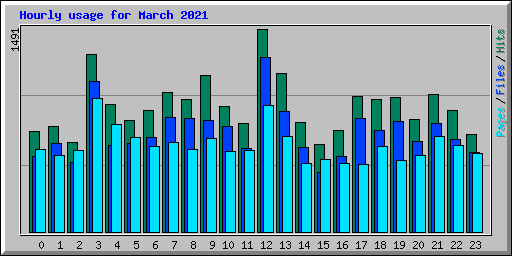 Hourly usage for March 2021