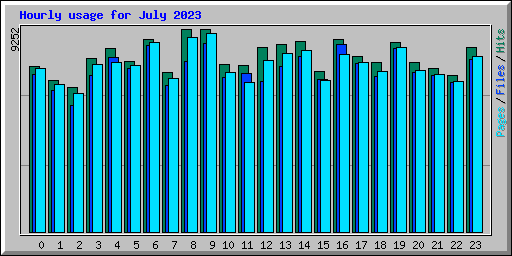 Hourly usage for July 2023