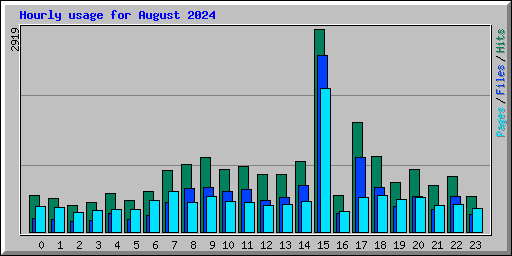 Hourly usage for August 2024