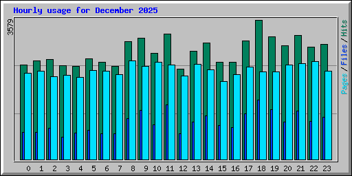 Hourly usage for December 2025
