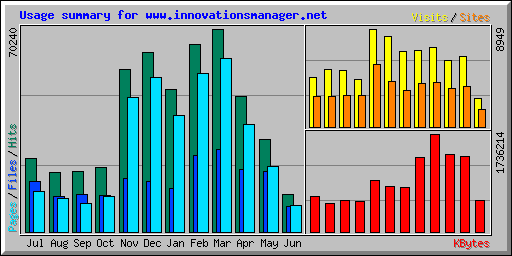 Usage summary for www.innovationsmanager.net